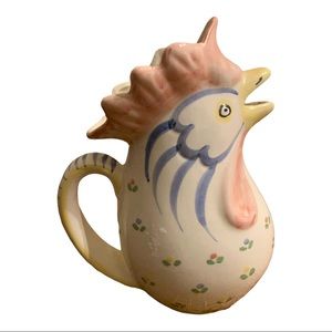 Andrea West, Present Tense, Rooster Pitcher, Hand Painted, Made in Italy 9" Tall